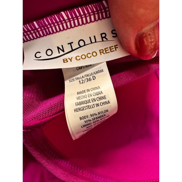 Contours by Coco Reef Padded 38D/12 Swim Tankini Top Orchid NWT Adjustable - Picture 3 of 11